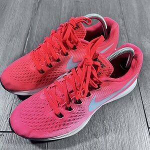 Nike Air Zoom Pegasus 34 Shoes Womens Pink‎ Sz 7 Running Bright Crimson Marathon